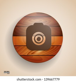 Clock wooden icon