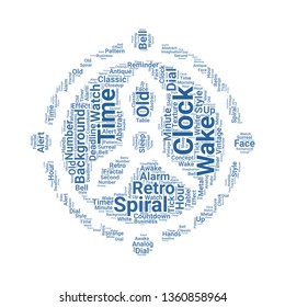 clock word cloud. tag cloud about clock.