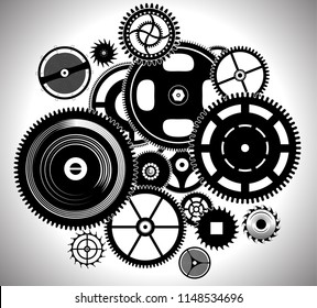 Clock Work Watch Time Mechanism Gears Stock Vector (Royalty Free ...