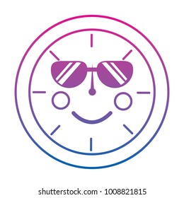clock wth sunglasses  kawaii icon image 