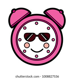 clock wth sunglasses  kawaii icon image 