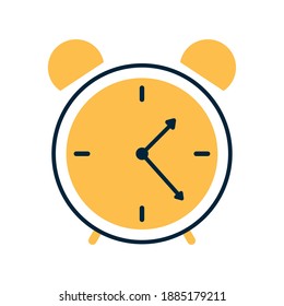 clock with a yellow color vector illustration design