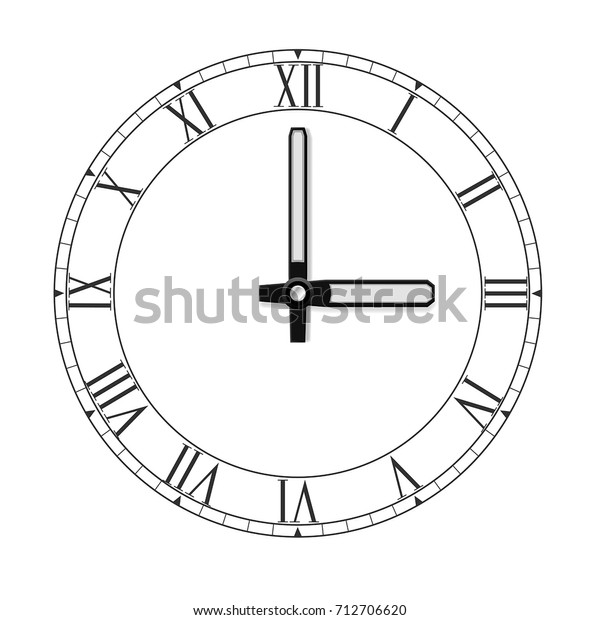 Clockface Roman Numerals Black Flat Icon Stock Vector (Royalty Free ...