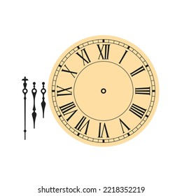 Clockface template of clock face DIY clipart, isolated on white background