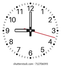 Clockface. Vector illustration isolated on white background