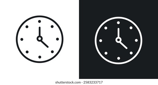 Clock-five icons in black and white liner strokes for web design.