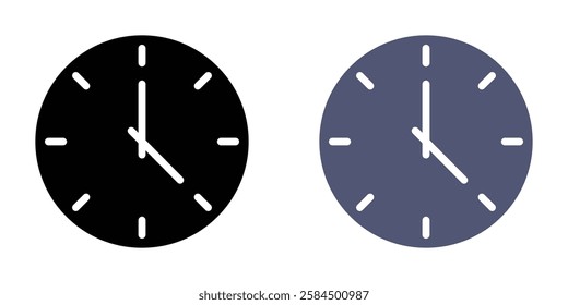 Clock-five icons pack in black and colored version