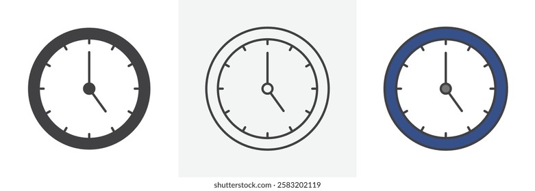 Clock-five icons pack for website designs