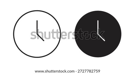 Clock-five icons Stroke pictogram. Vector illustration isolated on a white background. Premium quality symbol.