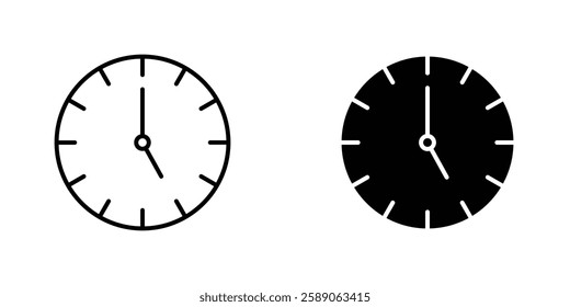 Clock-five icons thin line illustrations designs