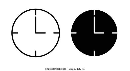 Clock-five icons. thin line vector icons