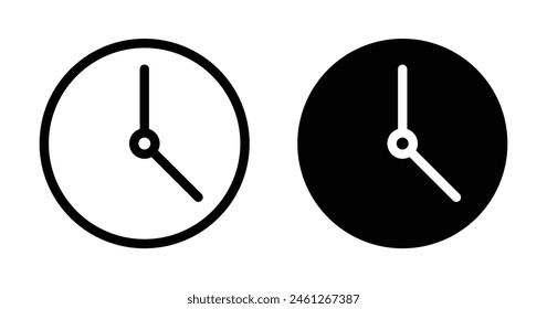 Clock-Five Vector Icon Set. 5 AM or PM Sign. Five PM Office Time Symbol Suitable for Apps and Websites UI Designs.