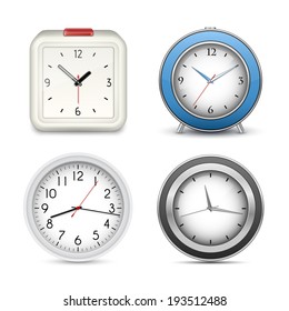 Clocks and alarms collection. Vector illustration