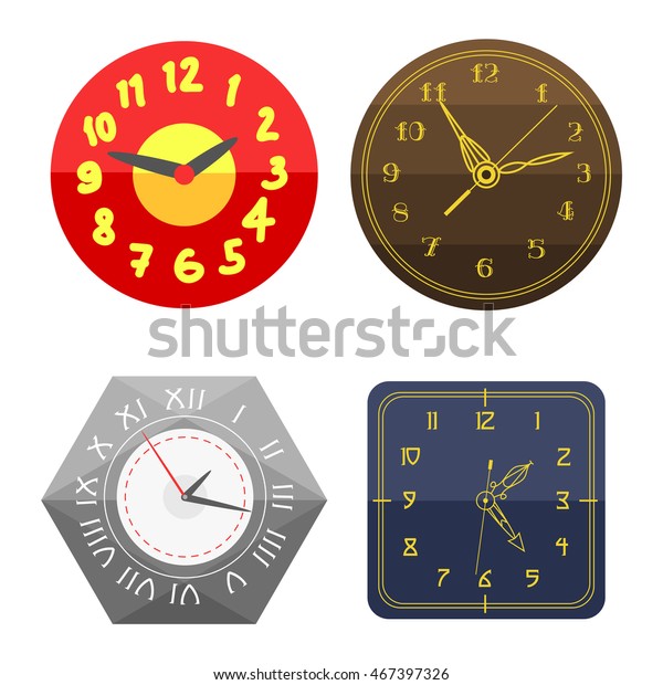 Clocks Face Dial Watch Alarm Vector Stock Vector (Royalty Free