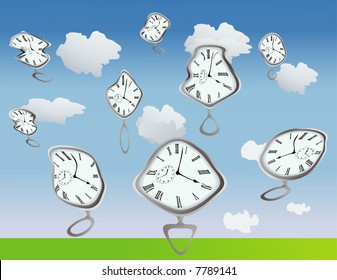 Clocks getting warped by, well, they are just warped, use your imagination:)