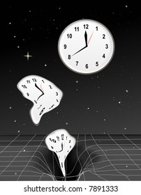 Clocks getting warped and falling into a black hole