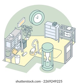 Clocks and Hourglasses
Daily time schedule and chores.