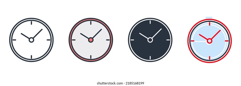 clocks icon logo vector illustration. time symbol template for graphic and web design collection