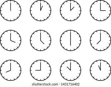 clocks icon set with outline style