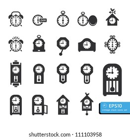 clocks  icon set vector