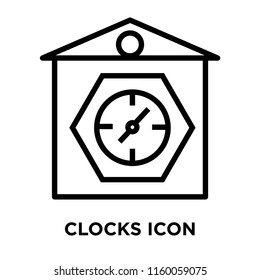 Clocks icon vector isolated on white background, Clocks transparent sign , line and outline elements in linear style