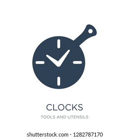 clocks icon vector on white background, clocks trendy filled icons from Tools and utensils collection, clocks vector illustration