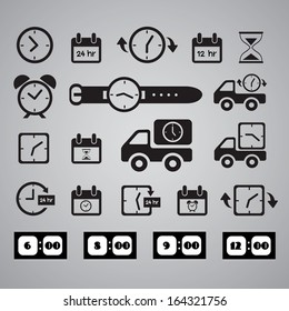 clocks icons on gray background  