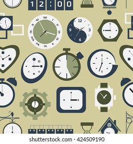Clocks icons pattern