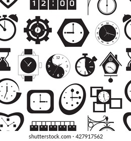 Clocks icons pattern