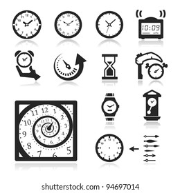 Clocks Icons set elegant series