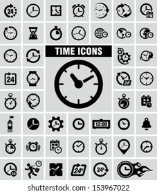 Clocks icons set on grey 