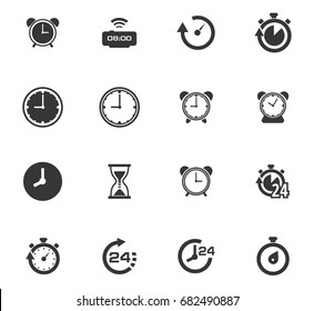 Clocks icons set and symbols for web user interface