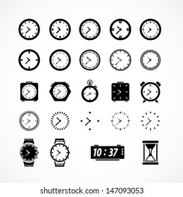 Clocks icons. Vector illustration