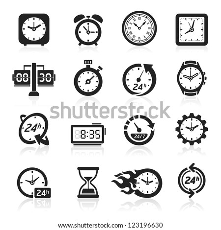 Clocks icons. Vector illustration