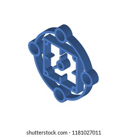 Clocks isometric left top view 3D icon