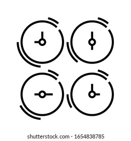 Clocks line icon, concept sign, outline vector illustration, linear symbol.