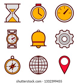Clocks and Location Icons