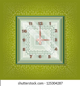Clocks with pattern.  Illustration 10 version