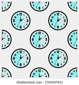 Clock`s seamless pattern. Vector illustration.