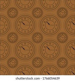 Clock`s seamless pattern. Vector illustration.