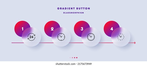 Uhren setzen Symbol. Planung, Zeitplan, Plan, rund um die Uhr, 24 Stunden, Minuten, Business. Zeitmanagement-Konzept. Brillmorphismus-Stil. Vektorsymbol für Business und Werbung.