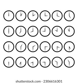 icono de conjunto de relojes ilustración vector fondo blanco aislado