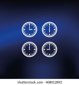 Clocks showing different time.