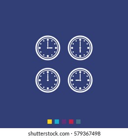 Clocks showing different time.