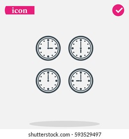 Clocks showing different time.