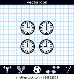 Clocks showing different time.
