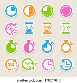 Clocks and time icons set. Illustration eps10 