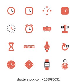 Clocks and time theme icon set