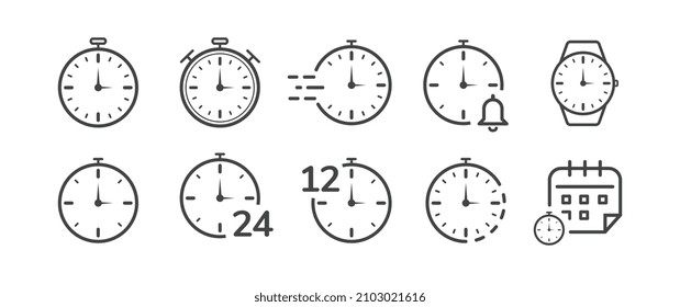 Clocks and timers icons for alerts