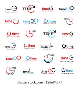 Clocks, Times Symbols Isolated On White Background - Vector Illustration, Graphic Design Editable For Your Design. Time Logo